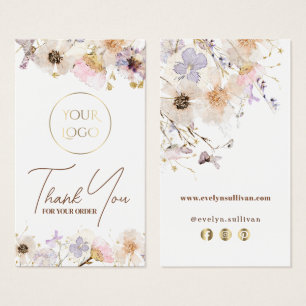 Folheto de flores silvestres secas