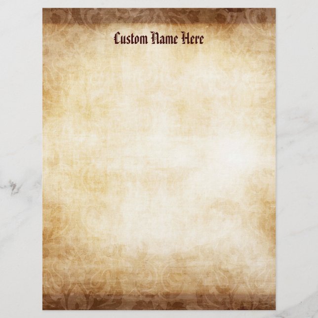 Folheto de Fundo do Papel Vintage Personalizado (Frente)