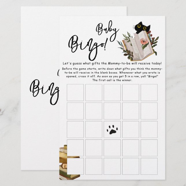 Folheto de Gato Negro e Livro (Frente/Verso)