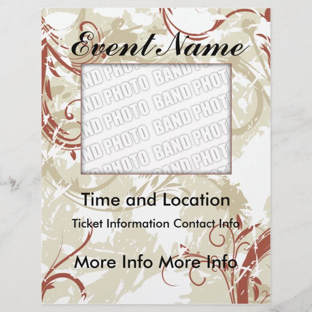 Folheto de Grunge Floral do Evento (Frente)