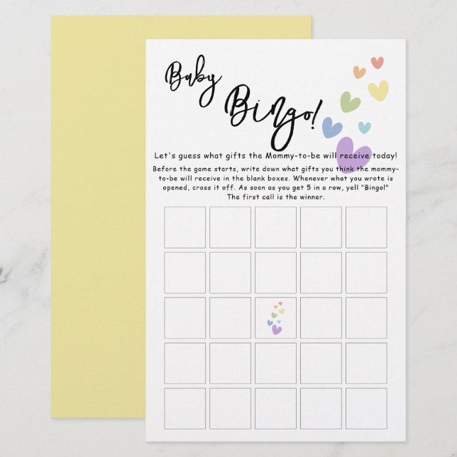 Folheto de Jogo de Bebê e Corações Bonitos (Frente/Verso)