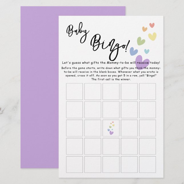 Folheto de Jogo de Bebê e Corações Bonitos (Frente/Verso)