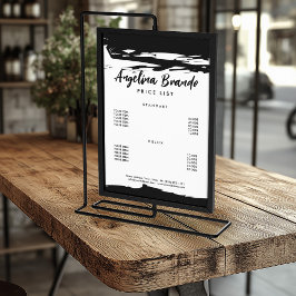 Folheto de Lista de Preços Preto e Branco da Linha