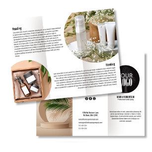 Folheto de logotipo preto e branco da empresa