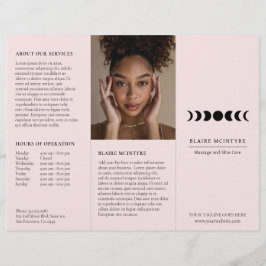 Folheto de Lua Rosa Moderna Fases Elegantes de Trê