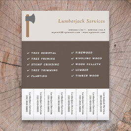 Folheto de Lumberjack Services Rasgar Liras