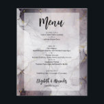 Folheto de Menu de Casamento com Mármore Econômico<br><div class="desc">Pequenos folhetos de papel acessíveis de 4, 5" x 5, 6" apresentam um lindo padrão de mármore com flocos de ouro e os detalhes do seu menu em letras elegantes. Impressos em papel cartão semi-gloss 80 lb. Certifique-se de verificar novamente o seu pedido antes de adicioná-lo ao carrinho, pois o...</div>