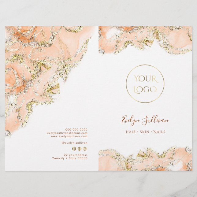 Folheto de menu de design de marcação Beige (Frente)