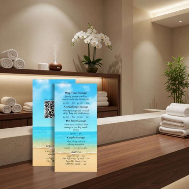 Folheto de Menu de Serviços de Massagem de Spa de  (Criador carregado)