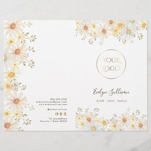 Folheto de menu do serviço Daisies