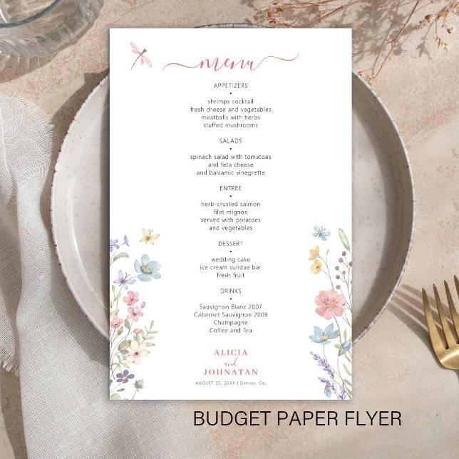 Folheto de menu floral elegante (Criador carregado)