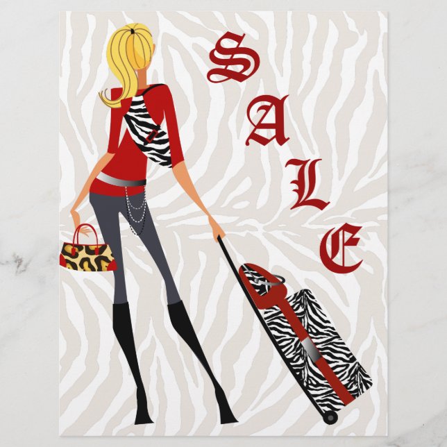 Folheto de Moda Zebra, Mala de Mão Vermelha (Frente)