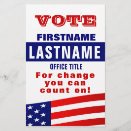 Folheto de Modelo político da campanha personaliza