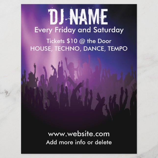 Folheto de Música Crowd do DJ Concert (Frente)
