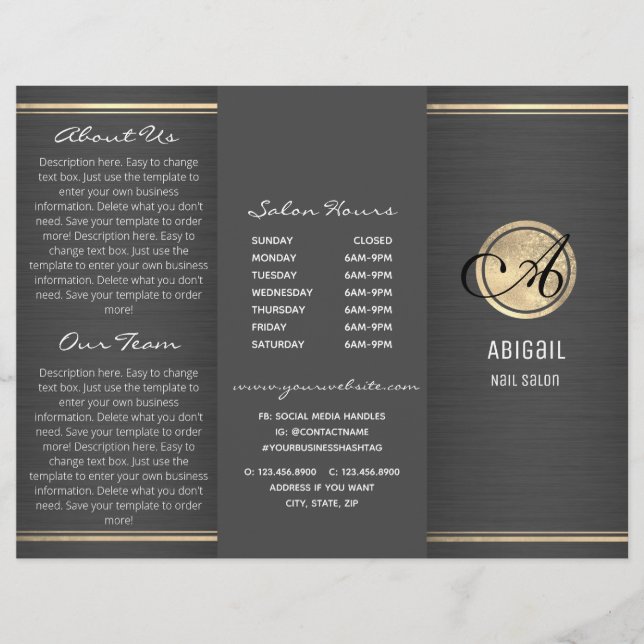 Folheto de na moda e de metal escovado (Frente)