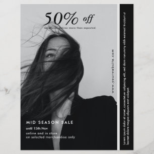 Folheto de negócios preto e branco