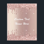Folheto de Nome de Texto Personalizado da Glitter<br><div class="desc">Rosa Dourado Blush Glitter Sparkle Drips Texto rosa Cor-de-rosa Personalizado Moderno - Adicionar seu Texto Único ou Remover Texto - Fazer seu Presente Especial - Redimensionar e mover ou remover e adicionar texto / elementos com ferramenta de personalização. Design por MIGNED. Por favor, veja meus outros projetos. Você também pode...</div>