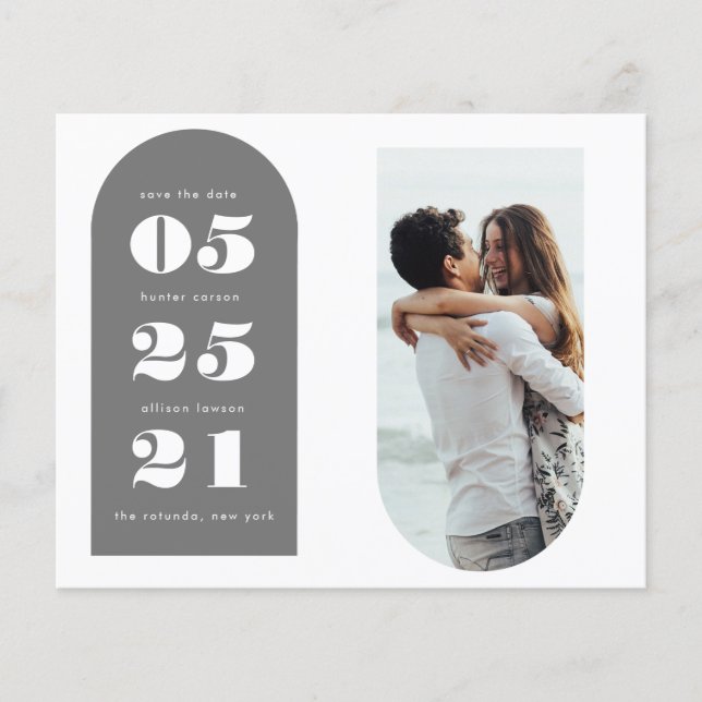 Folheto de orçamento para Save the Date com foto (Frente)
