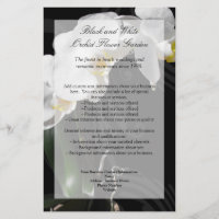 Folheto de Orquídea Negra, Programa de Casamento,