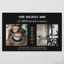 Folheto de Promocionais de reabertura de negócios 