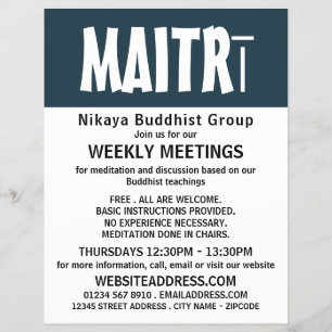 Folheto de propaganda do grupo budista moderno