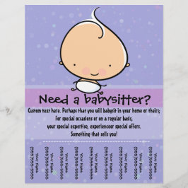 Folheto de rasgos de promocional Babysitting