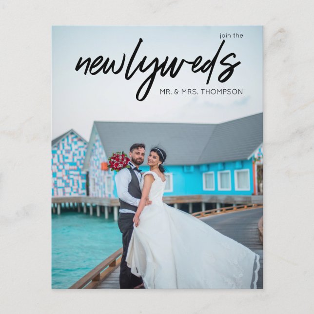 Folheto de Recepção de casamento 3Photo B (Frente)