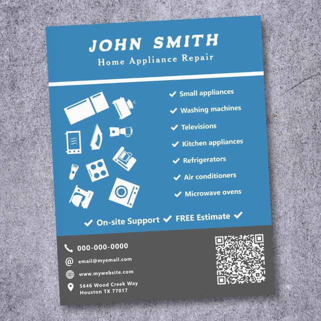 Folheto de Reparo da Home Appliance (Home Appliance Repair Flyer)