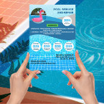 Folheto de reparo e serviço de piscina<br><div class="desc">Projetado para o serviço de piscina e reparo de negócios e proprietários de negócios. Este folheto totalmente personalizável é uma forma excelente de comercializar e anunciar sua empresa de serviços de piscina. Adicione o logotipo da sua empresa como desejar. Por 1BizChoice (direitos reservados).</div>