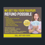 Folheto de Restituição de Preparação Fiscal (Prepa<br><div class="desc">Esses modelos de folheto de reembolso de preparação fiscal personalizáveis são excelentes para a pequena empresa de preparação/contabilista de impostos.</div>
