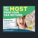 Folheto de Restituição de Preparação Fiscal (Prepa<br><div class="desc">Esses modelos de folheto de reembolso de preparação fiscal personalizáveis são excelentes para a pequena empresa de preparação/contabilista de impostos.</div>