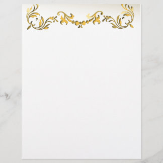 Folheto de Rolagem Decorativa Dourada