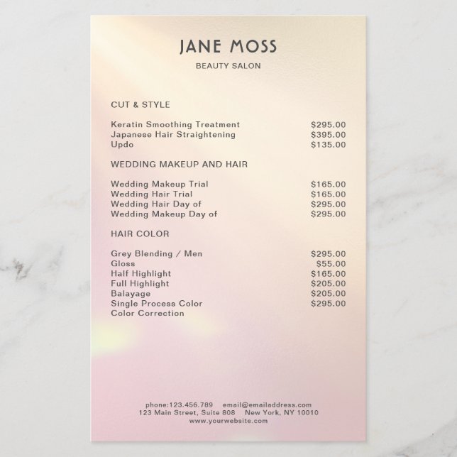 Folheto de Salão Brilho Moderno (Frente)