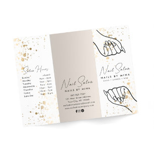 Folheto de Salão de Nail Salon, Speck Dourados bra