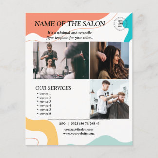 Folheto de Salão Moderno das Ondas Coloridas