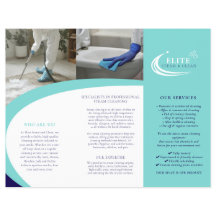 Folheto de serviços de limpeza profissional aqua a