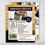 Folheto de Serviços de Renovação de Casa do Handym<br><div class="desc">Tem um martelo na mão e uma paixão por transformar casas? Este folheto é seu novo melhor amigo! Apresentando um design de panificação de madeira de pínus robusto que gritar "profissional" e "masculino", este conjunto é sobre fazer com que seu trabalhador ou serviços de carpintaria sejam notados. Quer você seja...</div>
