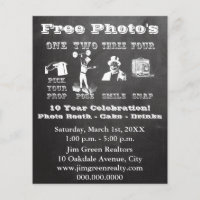 Folheto de Sinal de Prop Booth com Foto Chalk