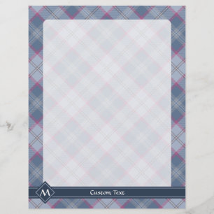 Folheto de Tartan azul-Pastel e rosa