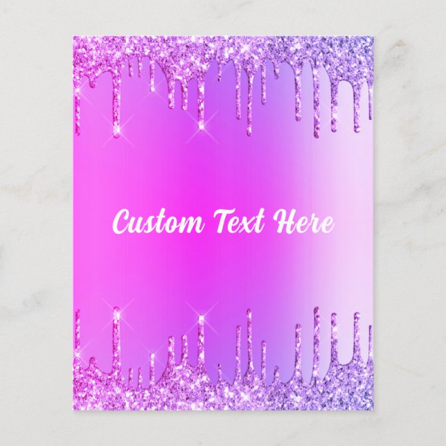 Folheto de Texto Personalizado de Coleta Neon Rosa (Frente)