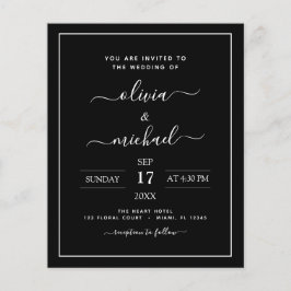 Folheto de Tipografia Moderna do Casamento Branco 