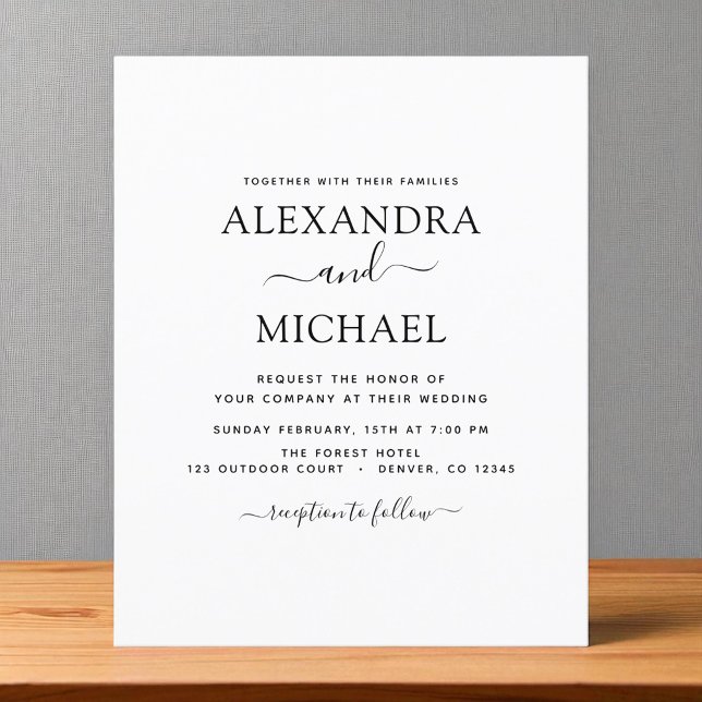 Folheto de Tipografia Moderna do Casamento Branco  (Criador carregado)