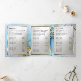 folheto de três dobras de mármore azul