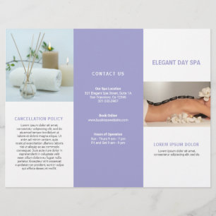 Folheto de três vezes Elegante Spa de Lavanda Simp