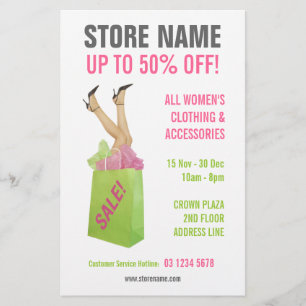 Folheto de venda da loja de roupas