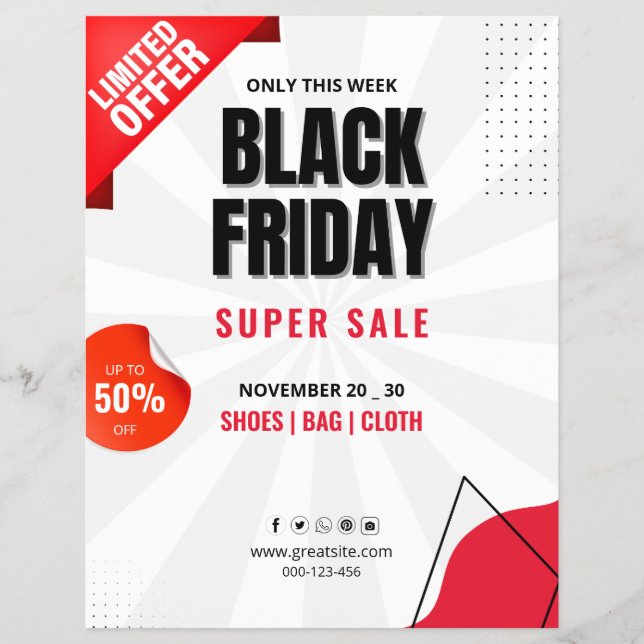 Folheto de vendas Black Friday, Poster de venda co (Frente)
