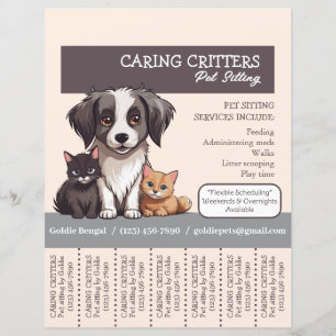 Folheto Desmontável de Pet Sitter