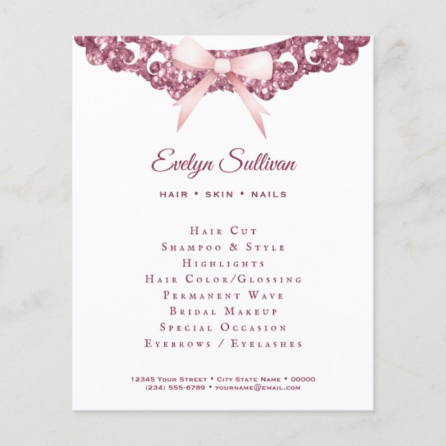 Folheto do arco rosa com imagem brilhante Vintage (Frente)