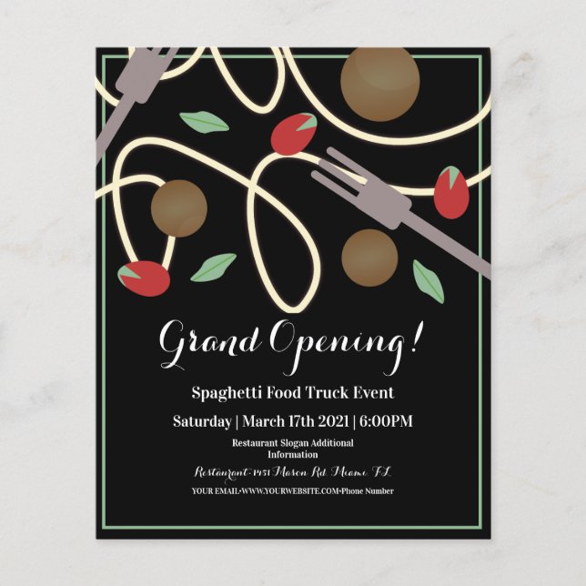 Folheto do Caminhão de Comida do Festival de Espag (Frente)