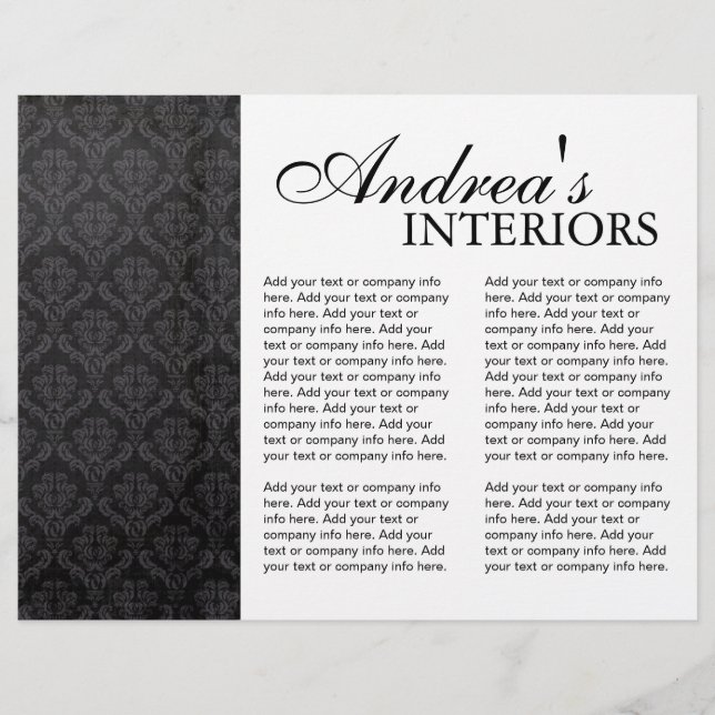 Folheto do Designer Interior de Três Dobras (Frente)